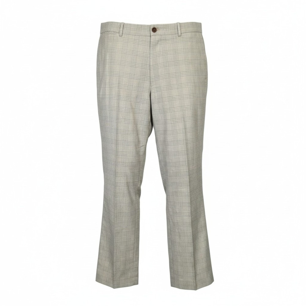 Dockers D2 Mens Straight Fit Glen Plaid Dress‎ Pants Tan Brown 34x29